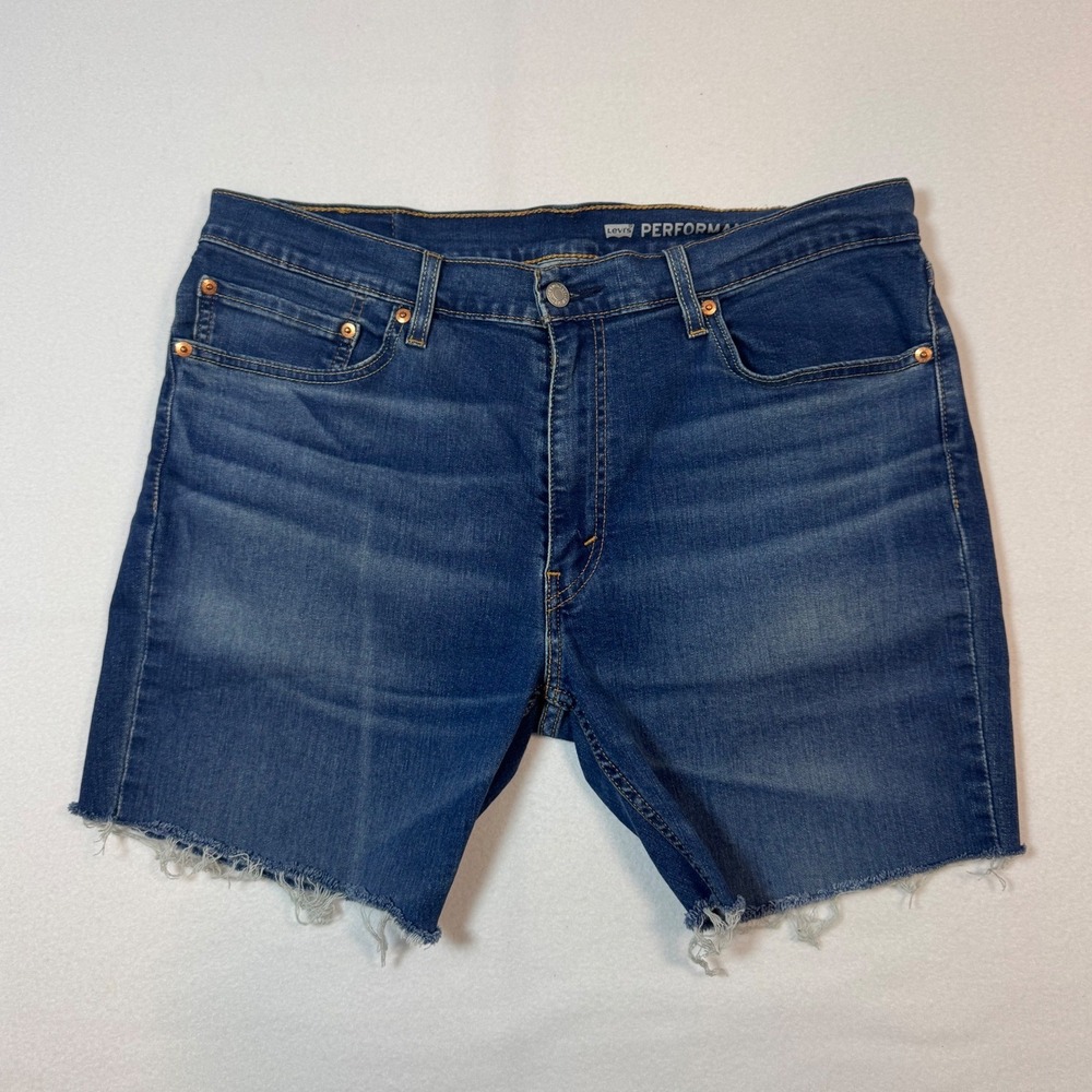 Distressed‎ Levi's 511 Slim Cut Off Denim Shorts Women 36 Blue Raw Hem